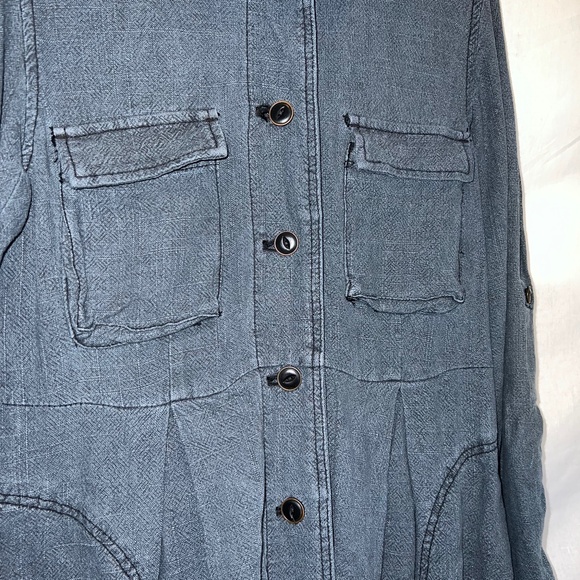 Free People - Rainz Cuffed Duster Jacket/Dress - Dark Indigo Blue - Oversized XS - Picture 10 of 16